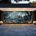 thumbnail image 5 of Dongrere Halloween Garage Door Decoration - Hanging Tapestry, 6x16ft, Pumpkin and Graveyard, 5 of 6