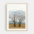 thumbnail image 2 of Bare Trees and Snowy Mountains - Drawing Landscape Mountain Nature Winter Scenic Pastoral Desert Unframed Wall Art Print 24 x 36 inches, 2 of 16