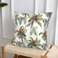 thumbnail image 6 of Throw Pillow Covers, Red Gold Cute Macaw Parrot Plant Soft Square Pillow Cases with Invisible Zipper for Couch Bed Sofa, Farmhouse Fall Home Decor 16"x16", 6 of 7