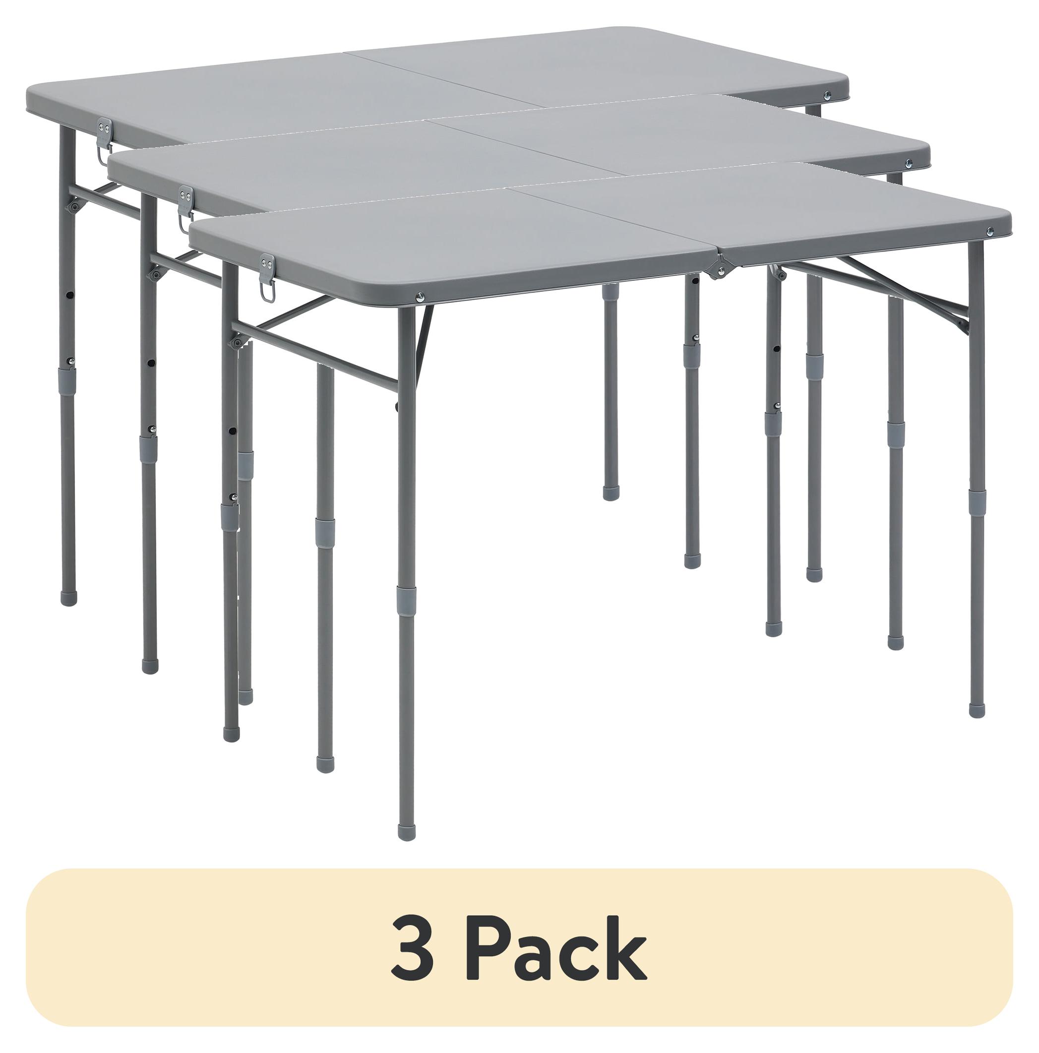 Mainstays Adjustable Height Centerfold Folding Table Gray photo 1