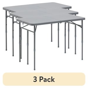 Mainstays Adjustable Height Centerfold Folding Table Gray