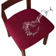 thumbnail image 1 of Stretch Diagonal Jacquard Waterproof Chair Seat Covers for Dining Room Chairs Covers Dining Chair Seat Covers Kitchen Chair Covers with Buckle (Wine Red1, 4), 1 of 6