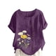 thumbnail image 1 of Camiseta suelta informal de verano con cuello redondo y manga corta con estampado de flores para mujer OAVQHLG3B Store  lin121212, 1 of 4