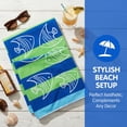 thumbnail image 7 of Unique Bargains Absorbent Lightweight Oversized Beach Towel Blue Green 71" x 35", 7 of 7