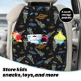 thumbnail image 5 of Fuzoiu Space Rockets Print 2 Pack Kick Mat Back Seat Protector With 3 Storage Pockets, Universal Car Seat Back Organizer For Kids Pets, Waterproof Backseat Protector For Most Car, 5 of 8