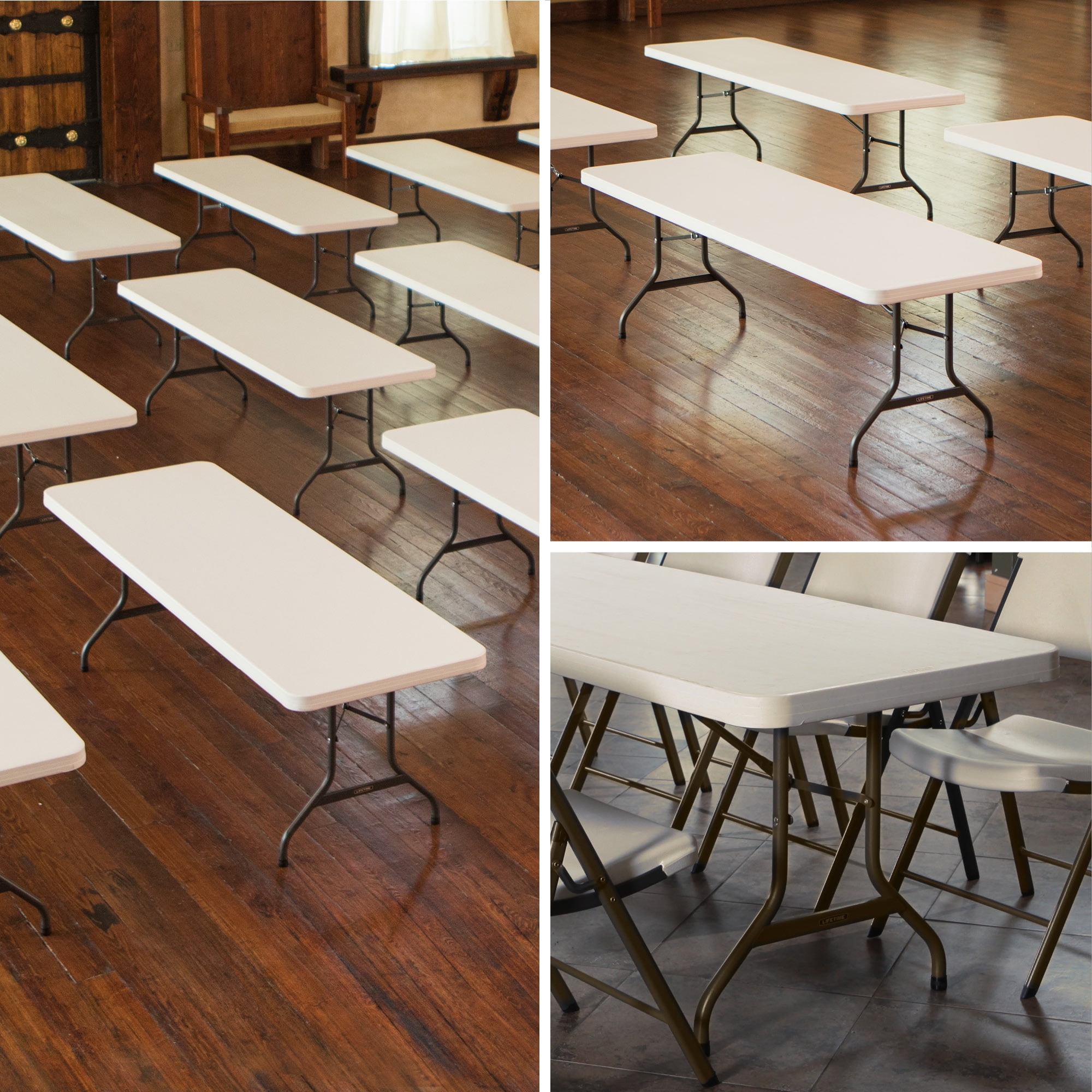 Lifetime 8' Commercial Grade High-Quality Folding Table, Almond (22984)