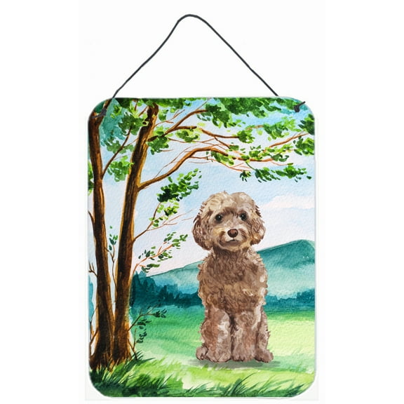 Carolines Treasures CK2023DS1216 Under the Tree Labradoodle Wall or Door Hanging Prints 12WX16H multicolor