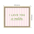 thumbnail image 5 of Kate and Laurel Framed Wall Art Print I Love You So Matcha Pink and Green Striped Kitchen Art Dopamine Decor for Home Apartment by Lucky Guava, 20 x 16, Castellan Distressed White Frame, Whimsical,, 5 of 8
