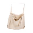 thumbnail image 2 of Bolso de hombro de lona de color sólido Bolso de compras de gran capacidad para niñas y mujeres (blanco), 2 of 7