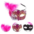 thumbnail image 3 of Unique Bargains 1 Pc Dancing Queen Feather Half Face Party Mask for Masquerade Party Pinkish Purple, 3 of 4