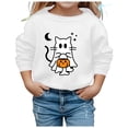 thumbnail image 2 of Weebloom Halloween Kids Sweatshirt For Boy Girl Ghost Pumpkin Graphic Cute Crewneck Sweatshirt Soft Casual Pullover Long Sleeve Tops For Youth Fall Winter Outfit White 8-9 Years, 2 of 4