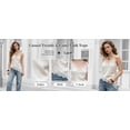 thumbnail image 5 of PUWEI Women's Summer Lace Trim Satin Camisole Spaghetti Strap V Neck Asymmetrical Hem Tank Tops, 5 of 7