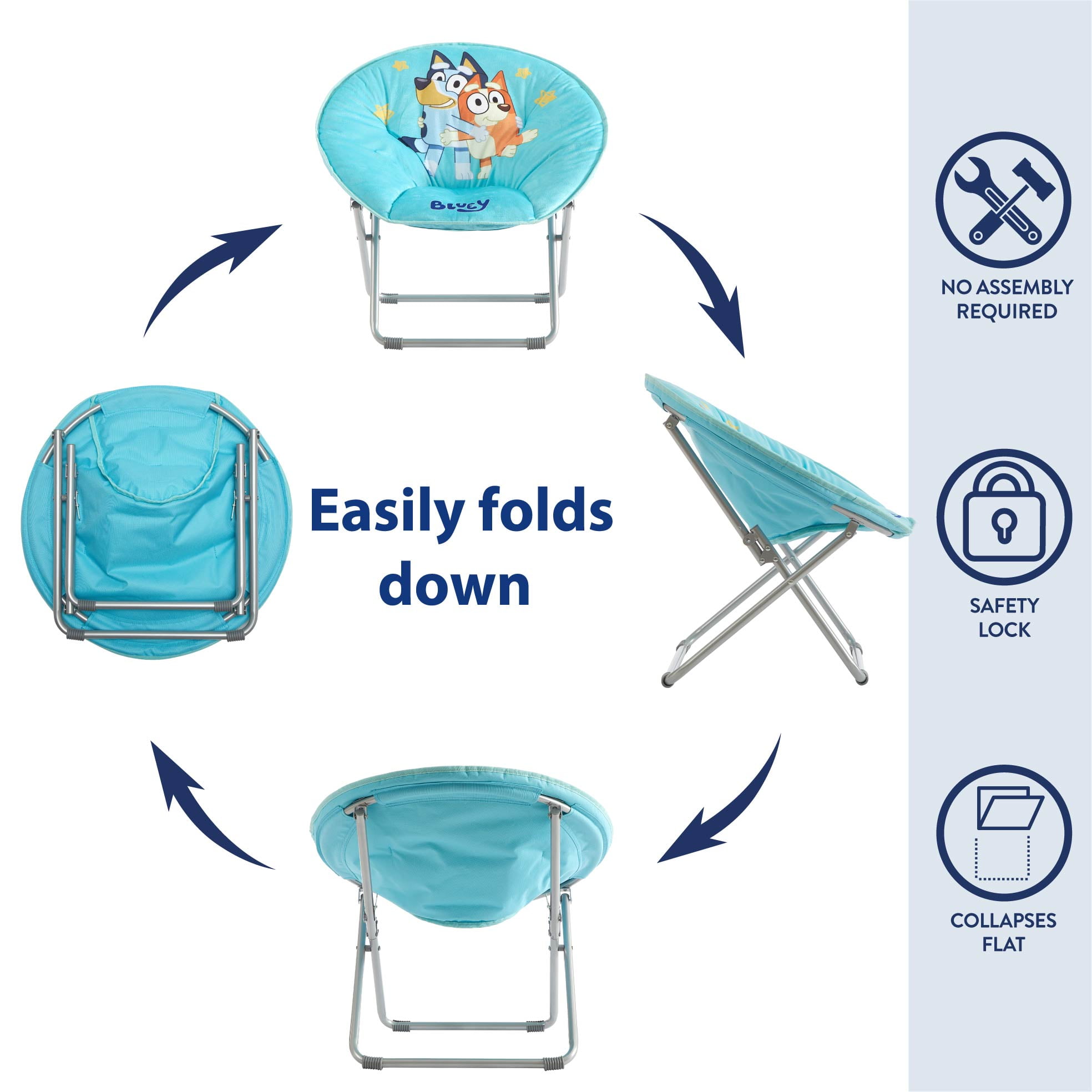 Bluey , 23" Kids' Saucer Chair, Blue
