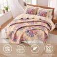 thumbnail image 4 of Regency Heights Quilt Set Twin Size, Yellow Floral Bedspread, Reversible Coverlet Set, 2-Piece Quilted Bedding Set with Shams for All Season, 4 of 11