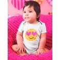 thumbnail image 2 of Pixel Heart Eyes Smile Face Art Bodysuit Infant -Image by Shutterstock,  24 Months, 2 of 4