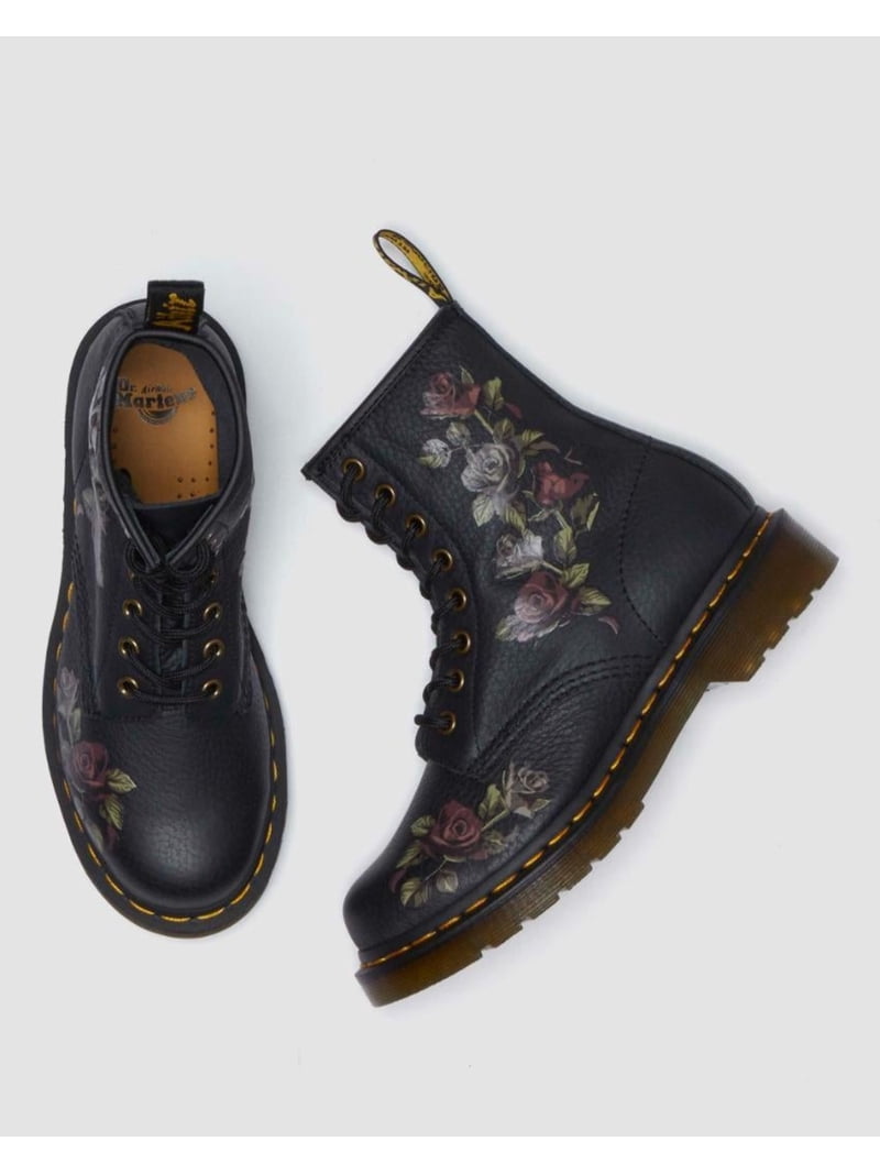 Dr. Martens 1460 8 Eye Leather Boots Decayed Roses Vonda Nappa in