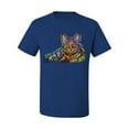 thumbnail image 3 of First We Still Your Heart Then Your Bed | Funny Neon Colorful Cat | Dean Russo Art Animal Lover Men's T-Shirt, Royal, 3X-Large, 3 of 6