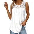 thumbnail image 1 of Camisa Plisada de Encaje Sin Mangas, Blusa de Verano, Túnica XXL, 1 of 4