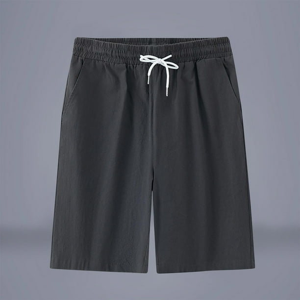 pstuiky Pantalones cortos para hombre, Pantalones cortos transpirables de color liso para hombre, informales, para vacaciones, con bolsillos Pantalones cortos de golf
