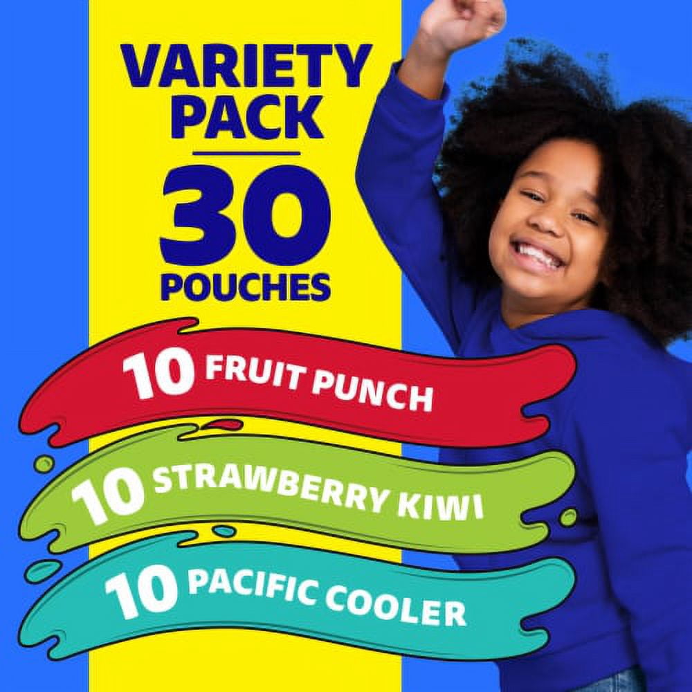 Pack of 2 - Capri Sun Variety Pack with Fruit Punch Strawberry Kiwi & Pacific Cooler Juice Box Pouches 30 ct
