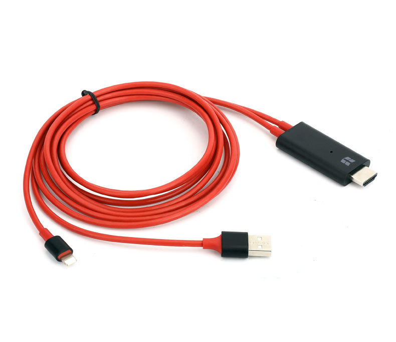 Iphone to HDMI Cable, IOS to HDMI Digital Audio 1080P HDTV Cable for i Phone X/8/7/6/5 Series
