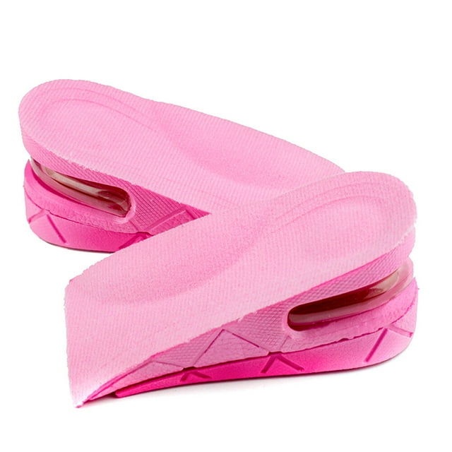 EeaseMX Unisex Ajustable 2 capas Aumento de la altura Plantilla Inserciones del talón Elevaciones invisibles del zapato Media plantilla del talón Inserciones del elevador del zapato (rosa)
