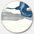 thumbnail image 1 of Designart 'Gouache Sapphire on Gray IV' Geometric Metal Circle Wall Art, 1 of 3