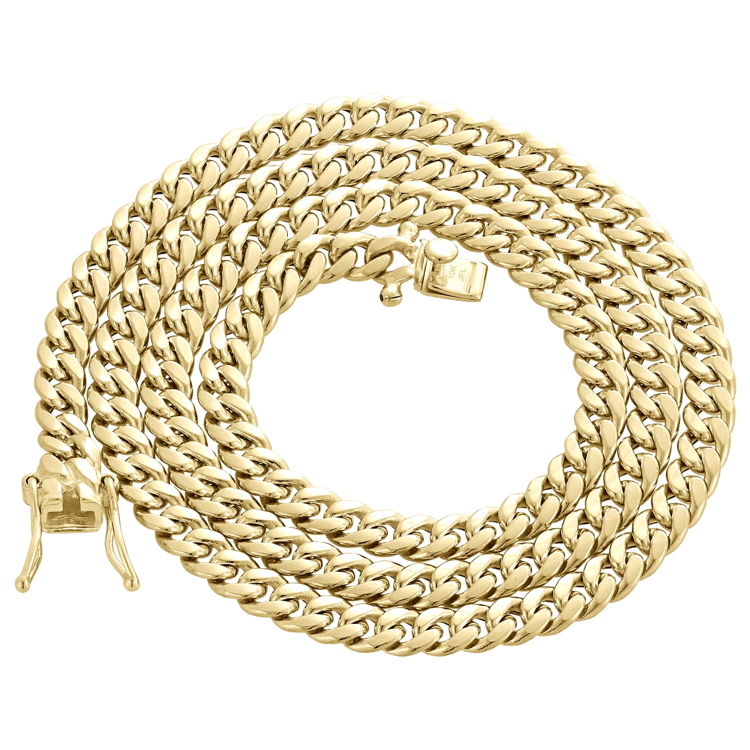 Mens 10K Yellow Gold Hollow Miami Cuban Link Chain 5.50mm Box Clasp 22 ...