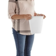 Sterilite Small Bathroom Trash Can, 1.5 Gallon Plastic Garbage Bucket Bin with No Lid, White