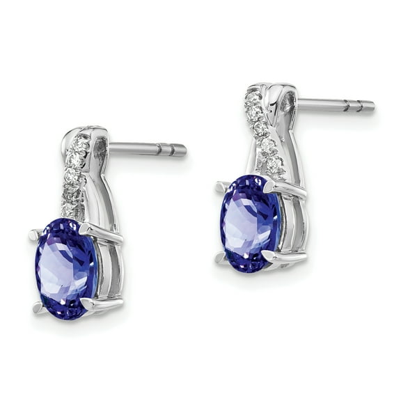 Primal Gold 14 Karat White Gold Tanzanite and Diamond Earrings