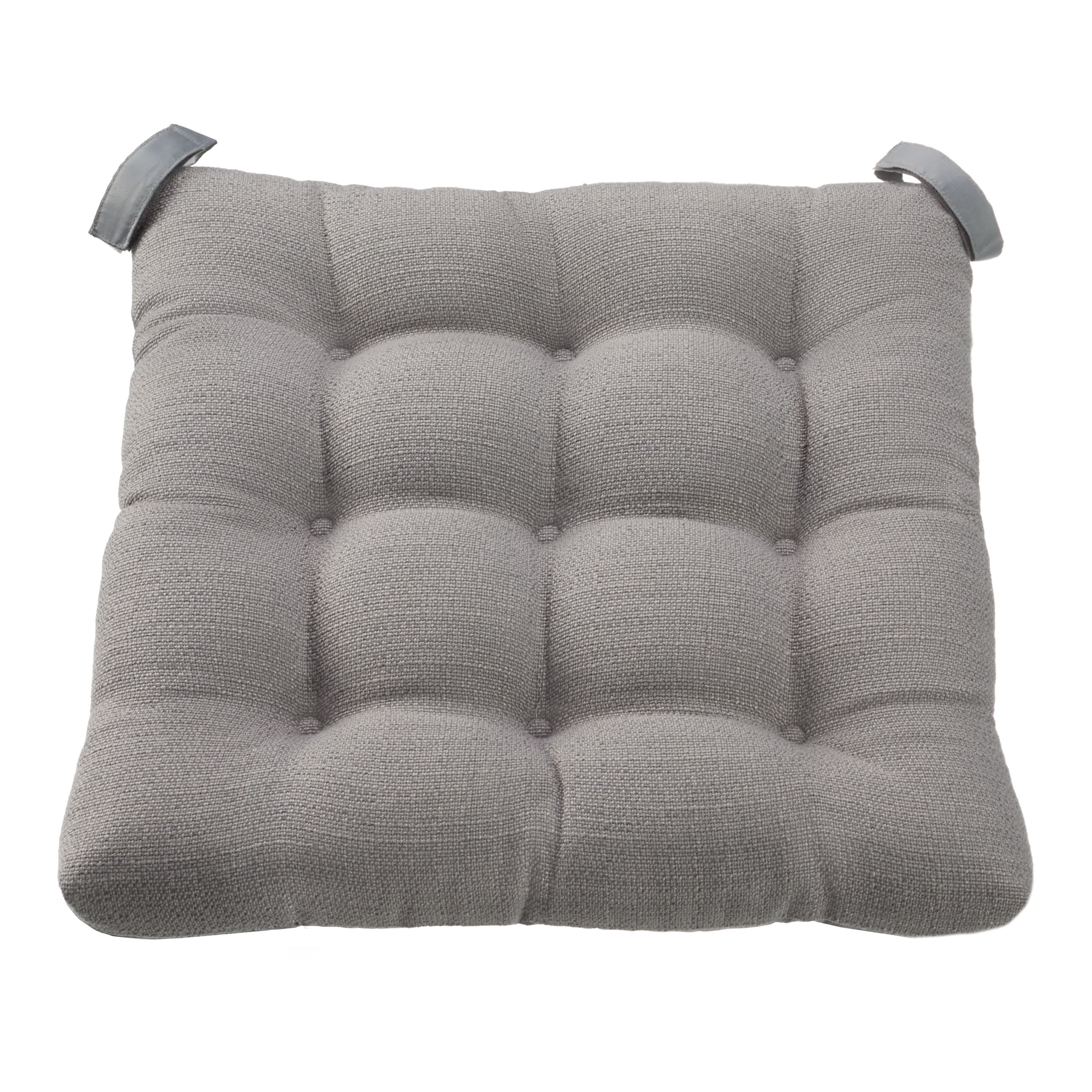 Mainstays Textured Chair Cushion, Gray, 1-Piece
