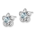 thumbnail image 6 of Auriga Fine Jewelry 925 Sterling Silver Rhodium-plated Floral Aquamarine Post Stud Earrings for Women, 6 of 6