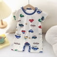 thumbnail image 2 of CAUYDY Newborn Baby Girls Boys Pajamas 3-24Months Infant Child Little Kids Short Sleeve Romper Preemie Clothes Spring Summer Sizes 6-9 Months,Blue, 2 of 6