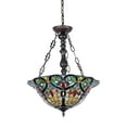 thumbnail image 2 of BERTRAM Tiffany-style 3 Light Victorian Inverted Ceiling Pendant 18" Shade, 2 of 2