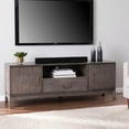 thumbnail image 3 of Southern Enterprises 63.25" Brown and Gold Rectangular Media Stand with Storage, 3 of 3