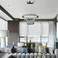thumbnail image 2 of Silver Metal and Crystals LED Dimmable Chandelier, 2 of 7