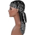 thumbnail image 1 of Cap for Men and Women Soft Comfortable Silk Like Fabric Waves Long Tail Headwear 1 Piecepurple, 1 of 5