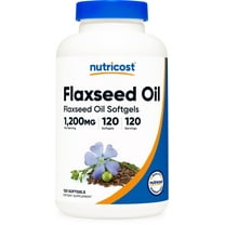 Nutricost Flaxseed Oil 120 softgels, 1200mg per serving - GMO-Free, Gluten-Free