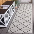 thumbnail image 2 of SAFAVIEH Courtyard Cohen Diamond Indoor/Outdoor Runner Rug, Ivory/Black, 2'3" x 8', 2 of 12