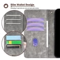 thumbnail image 3 of Leather For Apple iPhone 15 Plus RFID Blocking Dual Tone Flip Wallet Case, With Card Holder Buckle Magnetic Closure Shockproof Kickstand Protective Phone Cases Cove,Grey,For iPhone 15 Plus, 3 of 7