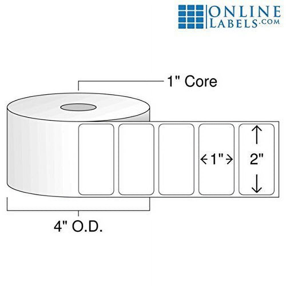 2 x 1 Labels for Thermal Transfer Printers - Online Labels (4 Rolls)