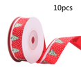 thumbnail image 3 of 10 Rouleaux 10 Yards Arbre Flocon de Neige Impression Rouge Ruban Gros Grain de Noël, 3 of 3