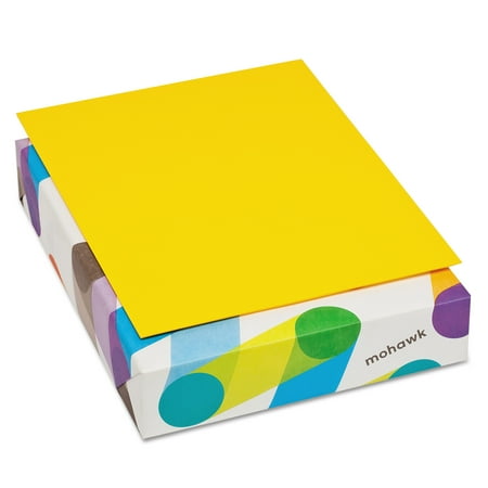 Mohawk BriteHue Multipurpose Colored Paper, 20lb, 8 1/2 x 11, Sun Yellow, 500 Sheets -MOW472808
