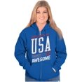 thumbnail image 3 of United States of Awesome Patriotic Zip Up Hoodie Men's Women's Brisco Brands S, 3 of 6