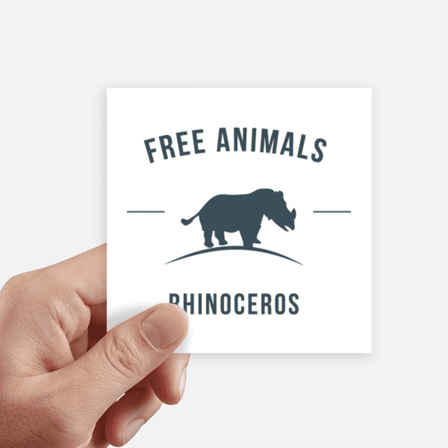 Dessin Animé Rhinocéros Animal Bleu Contour Autocollant Carré Imperméable Autocollants Papier Peint Voiture Autocollant