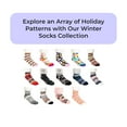 thumbnail image 4 of Pudus Recycled Cozy Fall Winter Holiday Patterns Slipper Socks Women & Men w Non-Slip Grippers Faux Fur Sherpa  (Whistler Apple Red), 4 of 4