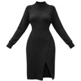thumbnail image 6 of Idoravan Women's Sweater Dress Long Sleeve Fashion Bodycon Fall Winter Dress Split Hem Women's Long Sleeve Round-Neck Dress Sweater Winter Dresses, 6 of 8