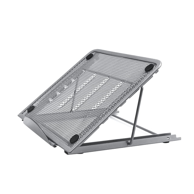 Soporte de enfriamiento para computadora portátil Computadora portátil Diseño de malla portátil Soporte ajustable Soporte plegable, Gris plateado AweSitey EL4424-05B