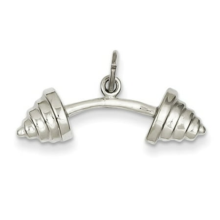 14k White Gold Barbell Pendant