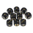 thumbnail image 2 of 10 dados de madera D6 punteados para juegos de mesa D&amp;D TRPG, suministros para fiestas y casinos. Negro, 2 of 8